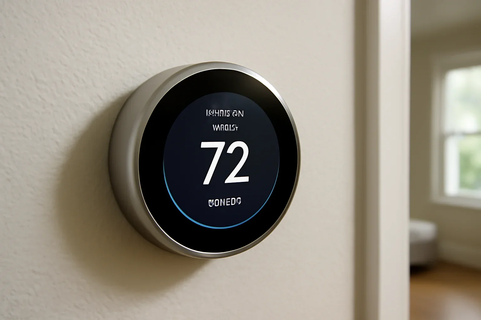 Thermostat set for summer comfort in an Oklahoma City home