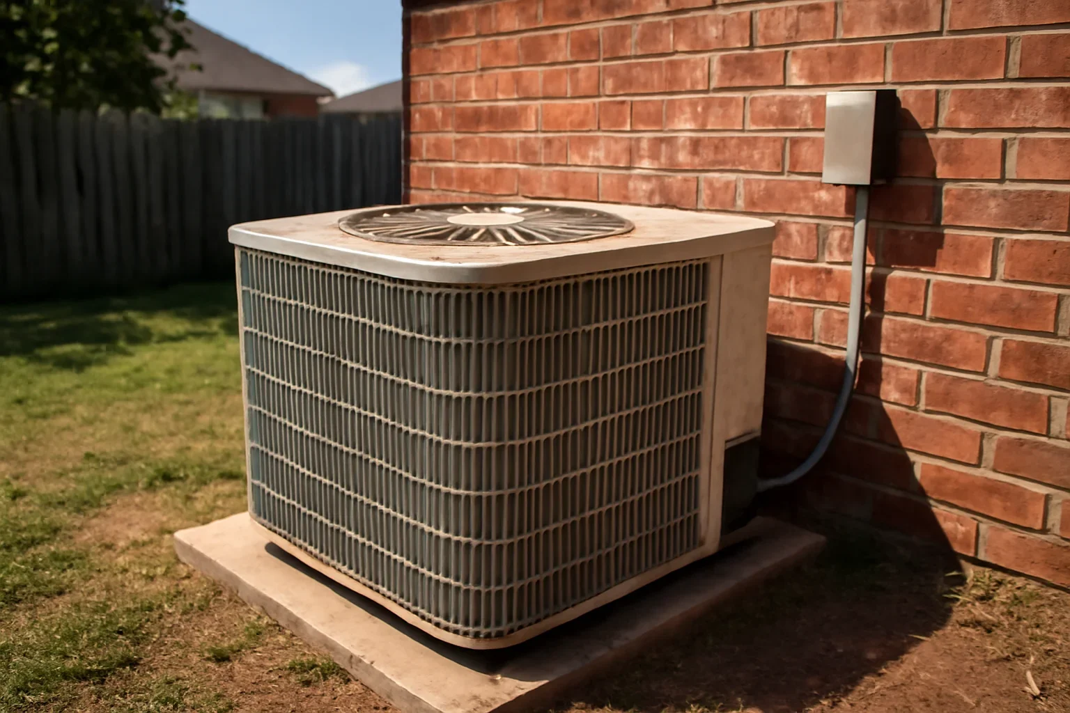 Older air conditioner still operating at an Oklahoma City home