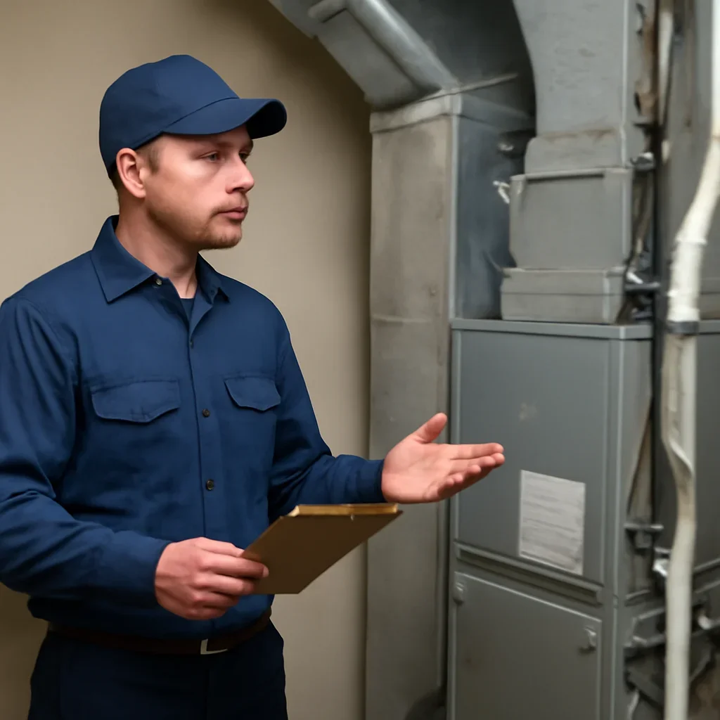 HVAC technician walking through the service process for hvac cost guide