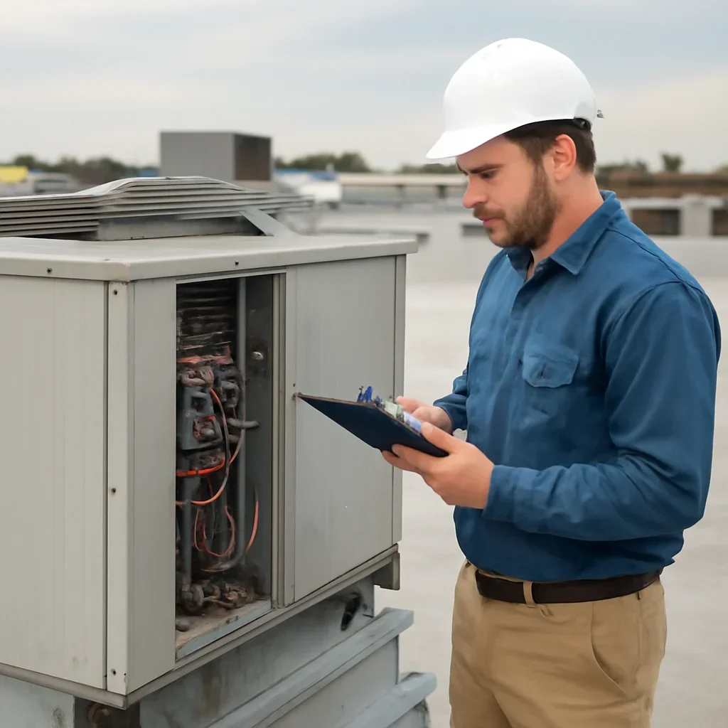Commercial HVAC inspection for a managed property